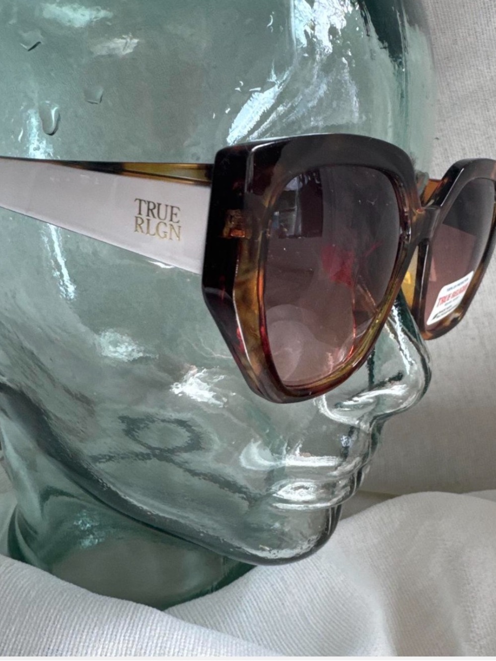 True Religion Tortoiseshell & White Cat-Eye Women's Sunglasses NWT